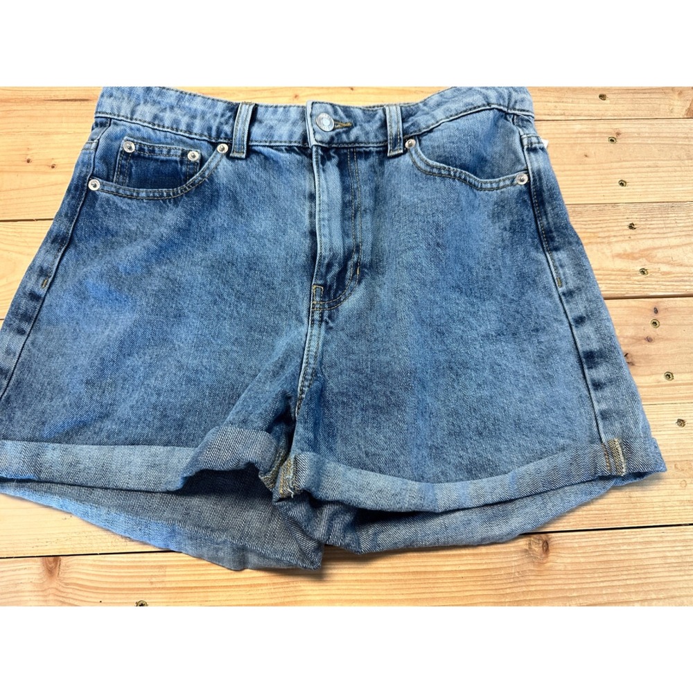 True Craft Mom Shorts Denim Blue Womens Size 9 Cuffed High Rise